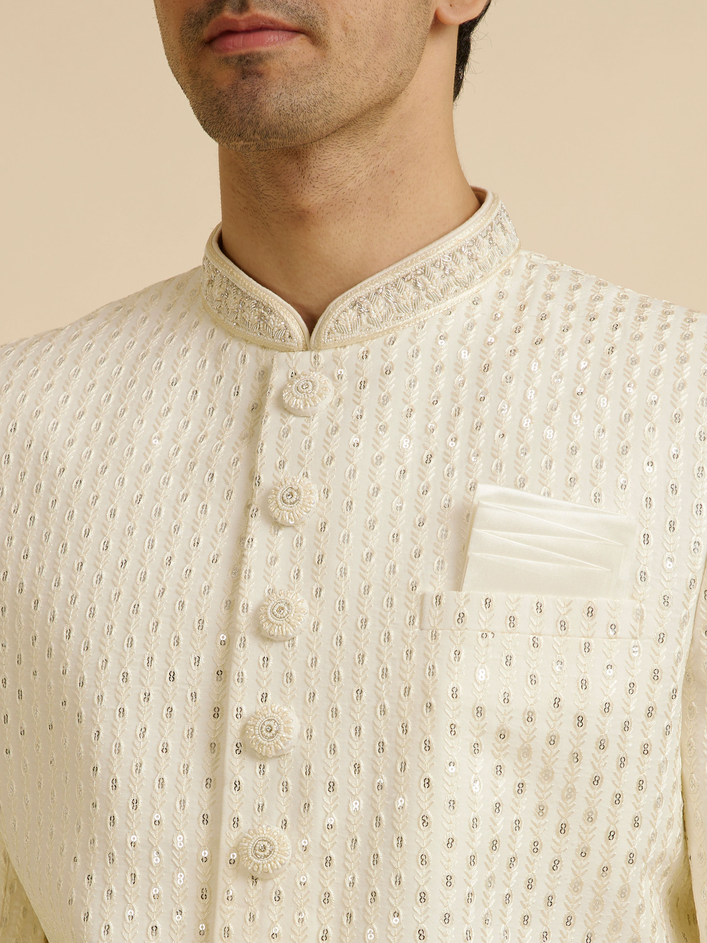 Manyavar Men Royal Cream Sherwani
