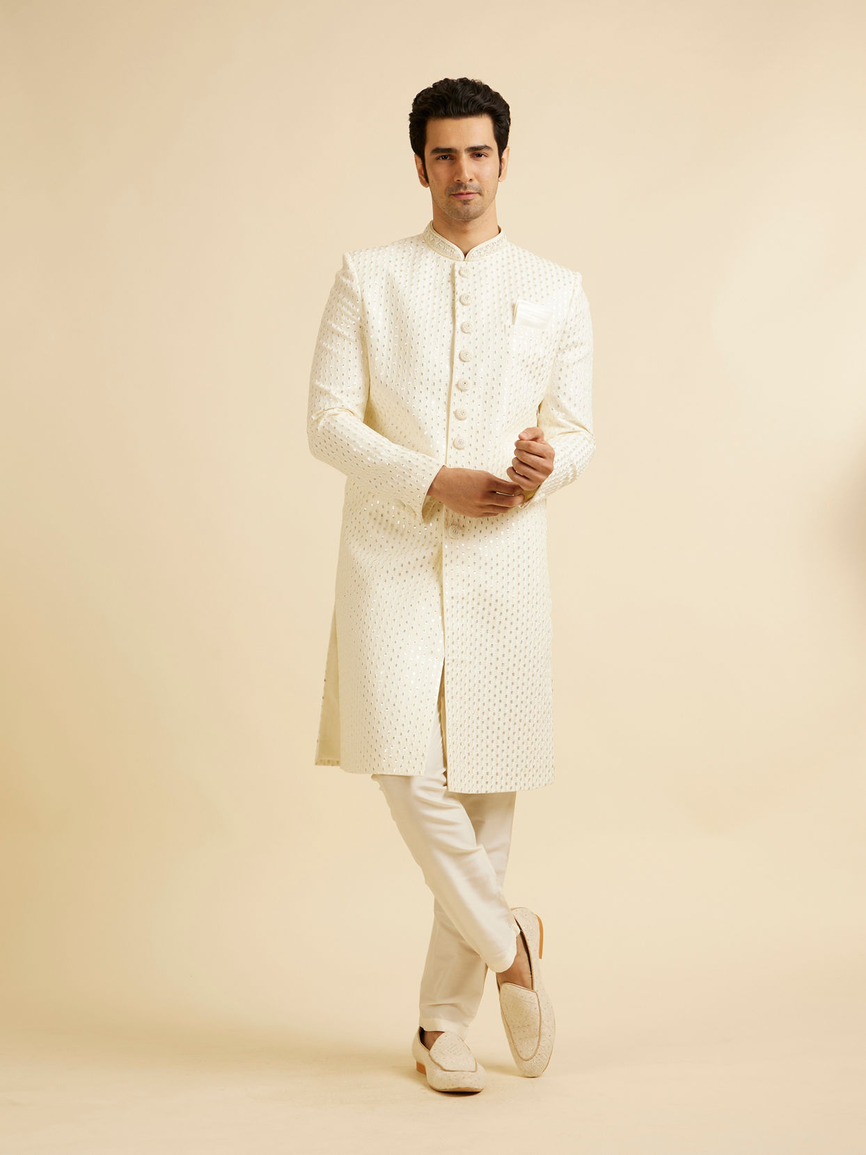 Manyavar Men Royal Cream Sherwani