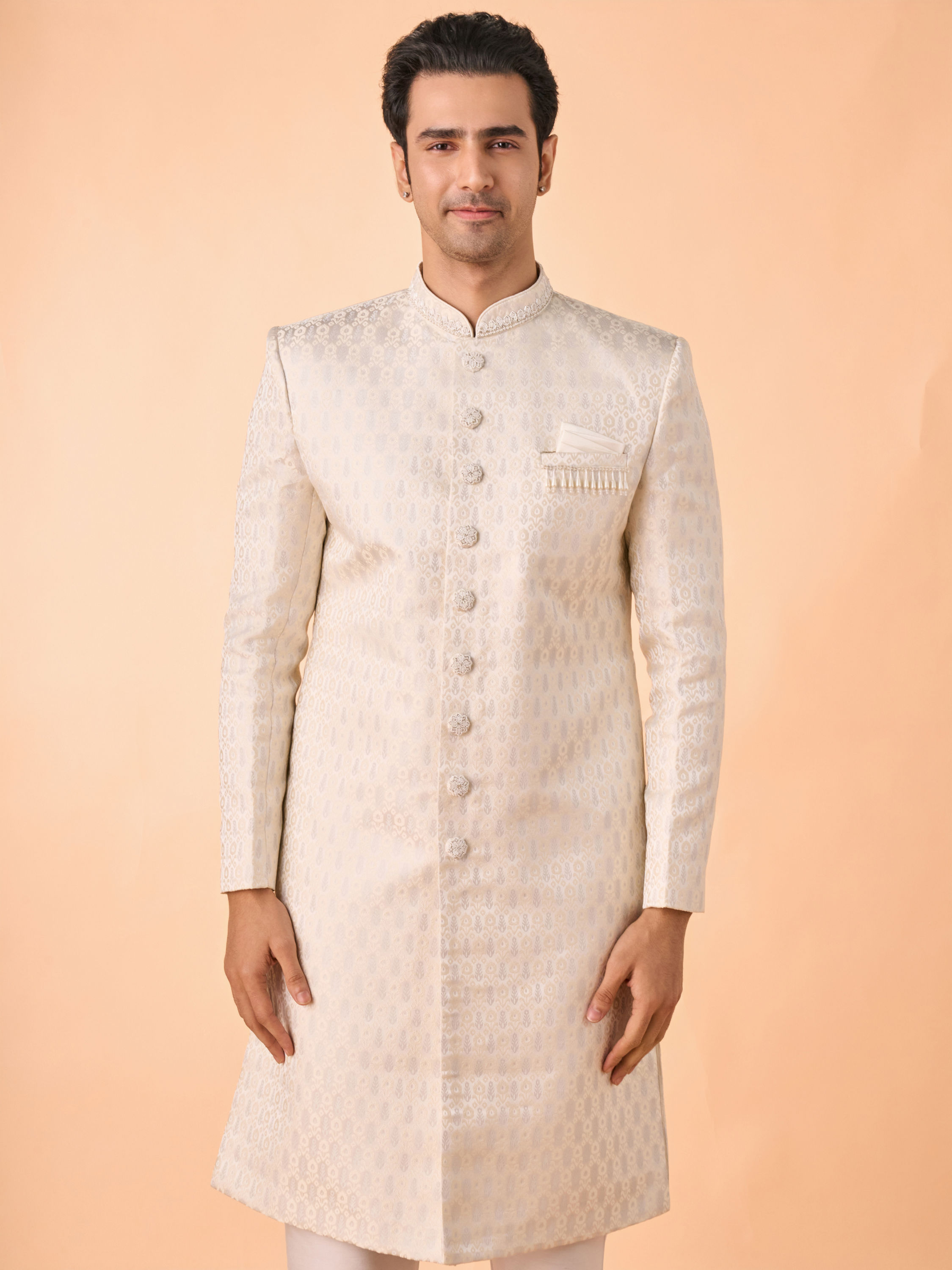 Manyavar Men Cream Radiance Sherwani