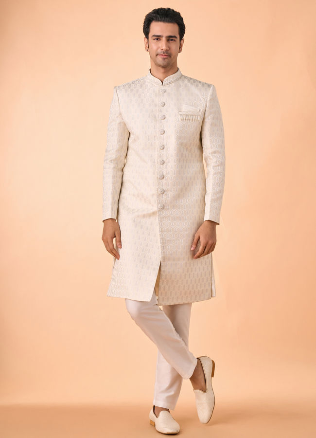 Manyavar Men Cream Radiance Sherwani