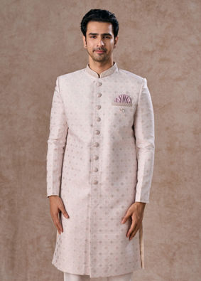 Manyavar Men Glistening Dusty Pink Sherwani