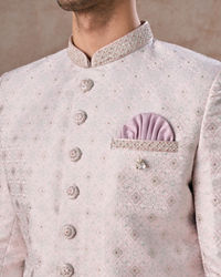 Manyavar Men Glistening Dusty Pink Sherwani