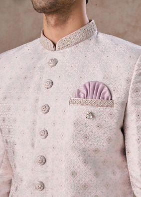Manyavar Men Glistening Dusty Pink Sherwani