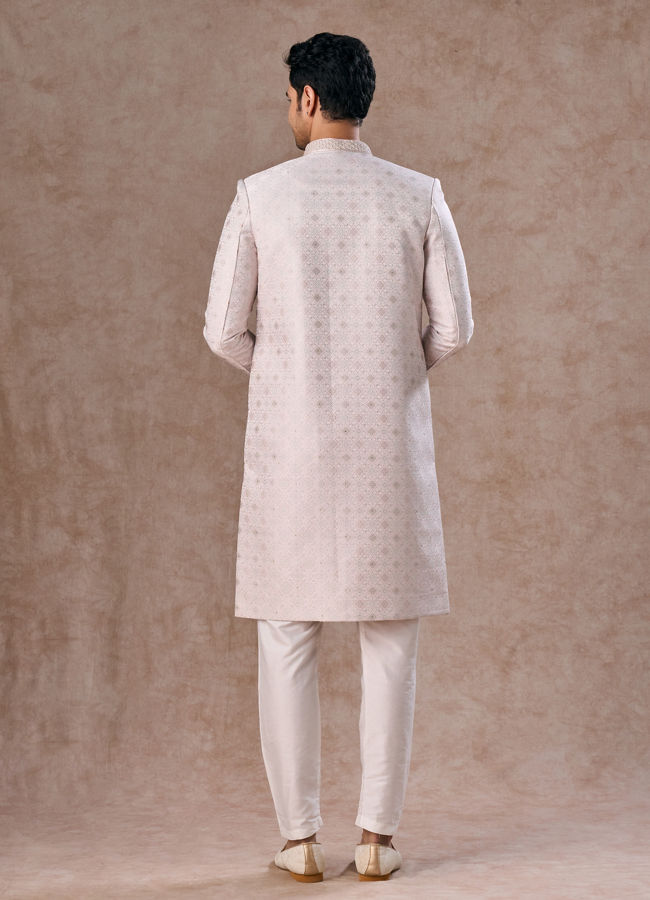 Manyavar Men Glistening Dusty Pink Sherwani