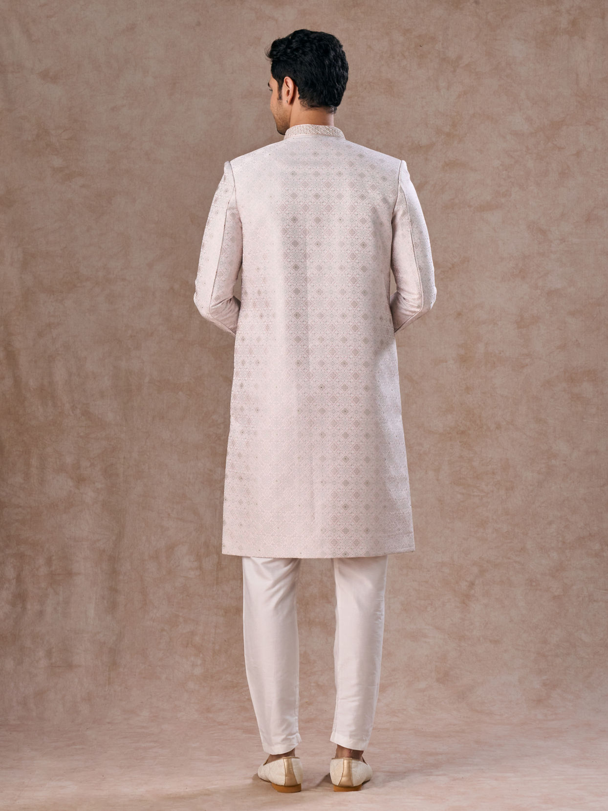 Manyavar Men Glistening Dusty Pink Sherwani