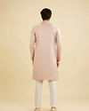 Manyavar Men Dusty Pink Honeycomb and Leaf Patterned Sherwani Set