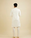 Manyavar Men Warm White Ogee Patterned Sherwani Set with Sequin Work