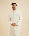 Manyavar Men Efervescencia Warm White Sherwani