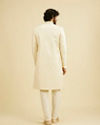Manyavar Men Cream White Buta Patterned Sherwani Set
