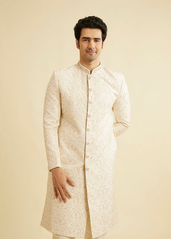 Manyavar Men Beige Majesty Sherwani