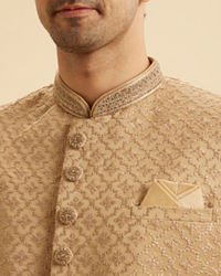 Manyavar Men Beige Grandeur Sherwani
