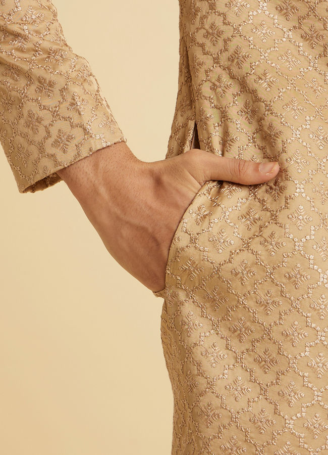 Manyavar Men Beige Grandeur Sherwani