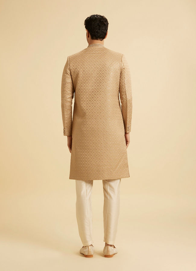 Manyavar Men Beige Grandeur Sherwani