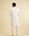 Manyavar Men Warm White Buta & Trellis Patterned Sherwani Set
