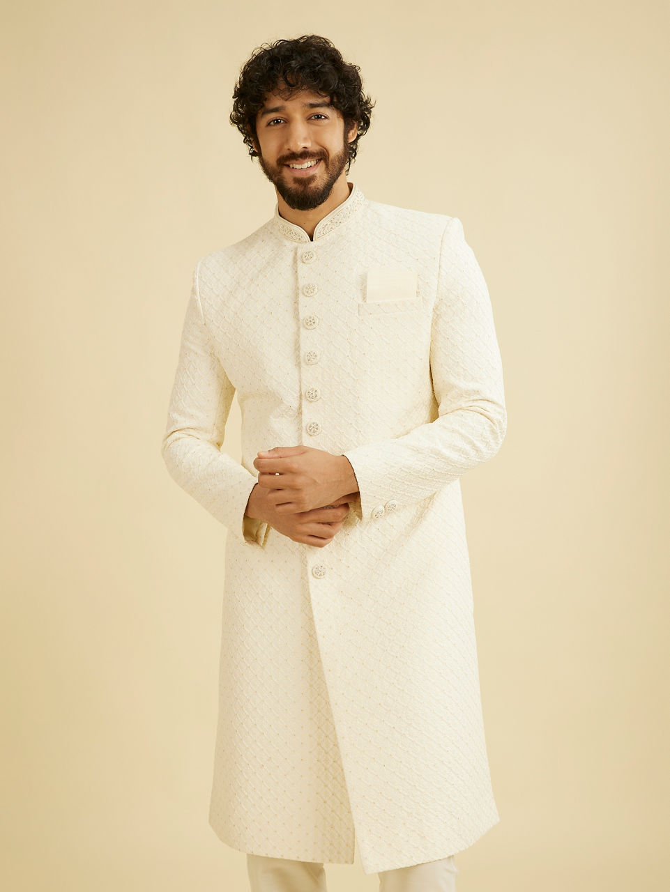 Manyavar Men Cream Glory Sherwani