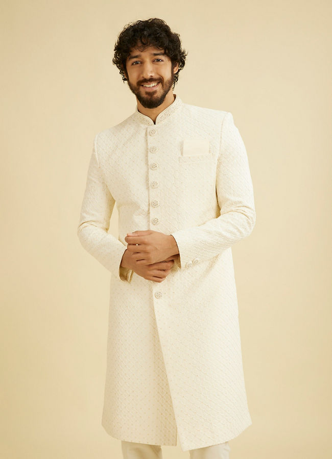 Manyavar Men Cream Glory Sherwani