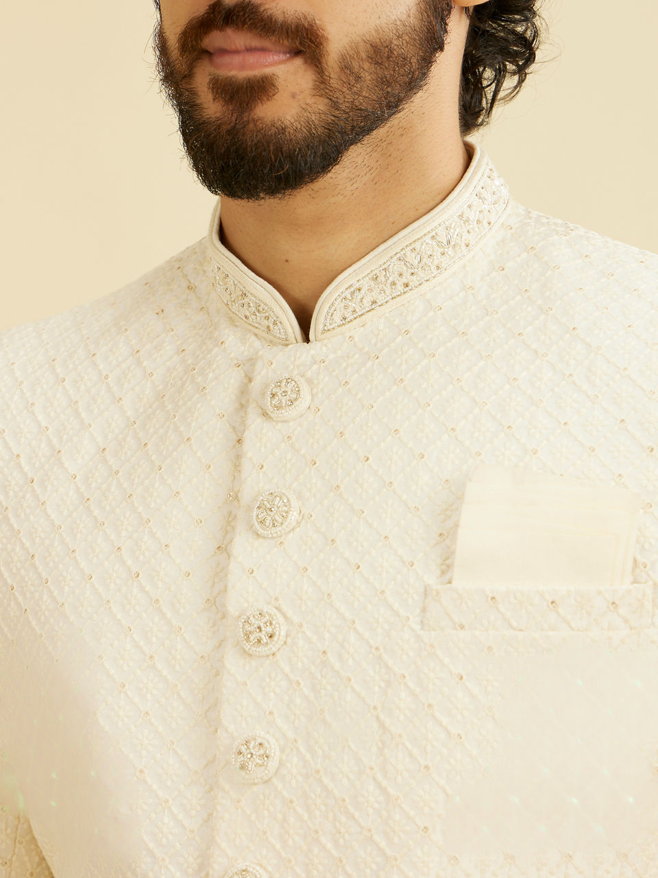 Manyavar Men Cream Glory Sherwani