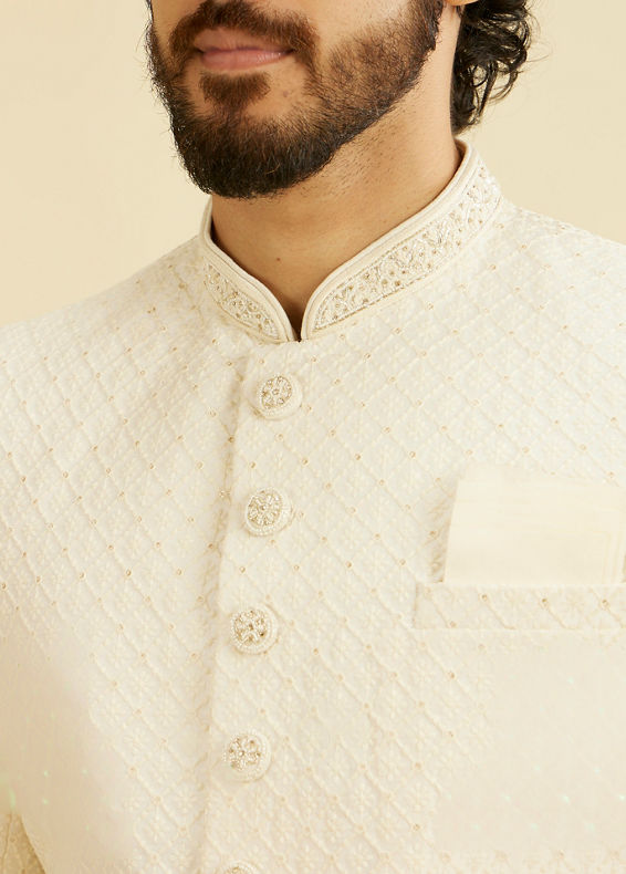 Manyavar Men Cream Glory Sherwani