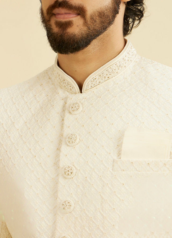 Manyavar Men Cream Glory Sherwani