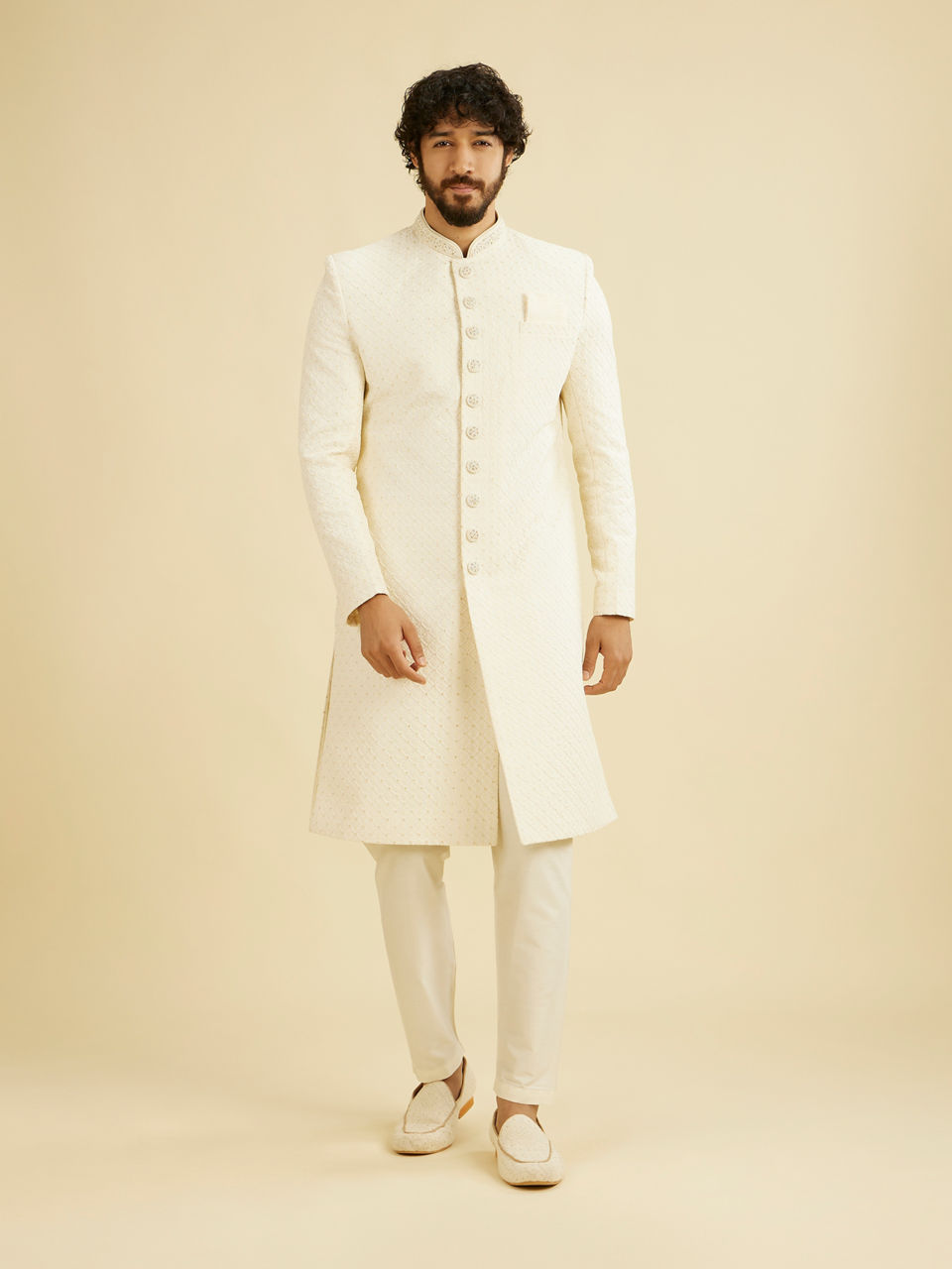 Manyavar Men Cream Glory Sherwani