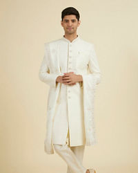Manyavar Men Cream Elegance Sherwani