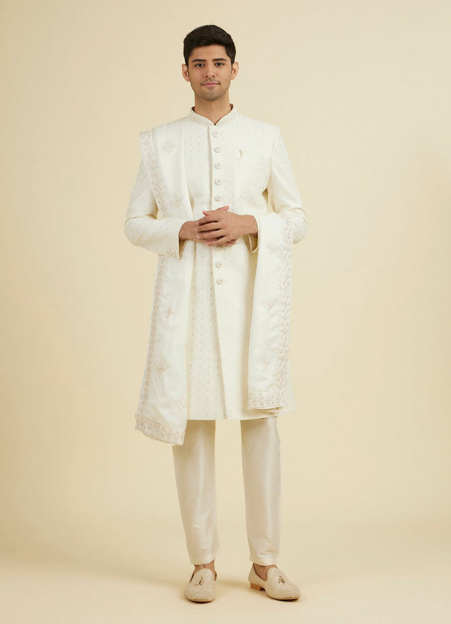 Manyavar Men Cream Elegance Sherwani