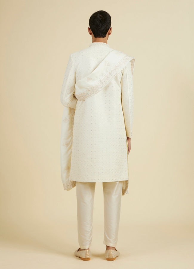 Manyavar Men Cream Elegance Sherwani