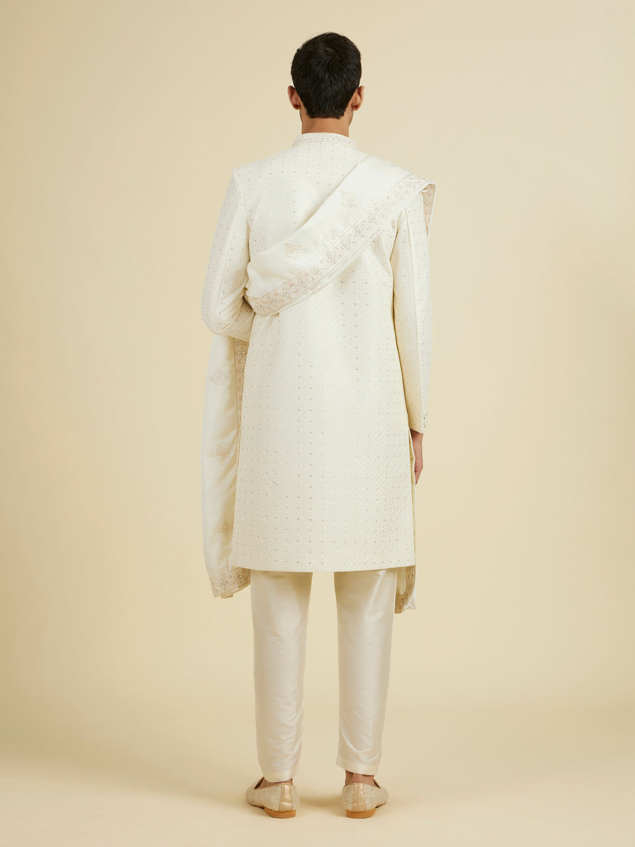 Manyavar Men Cream Elegance Sherwani