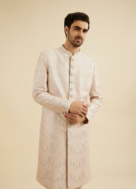 Manyavar Men Peach Radiance Sherwani
