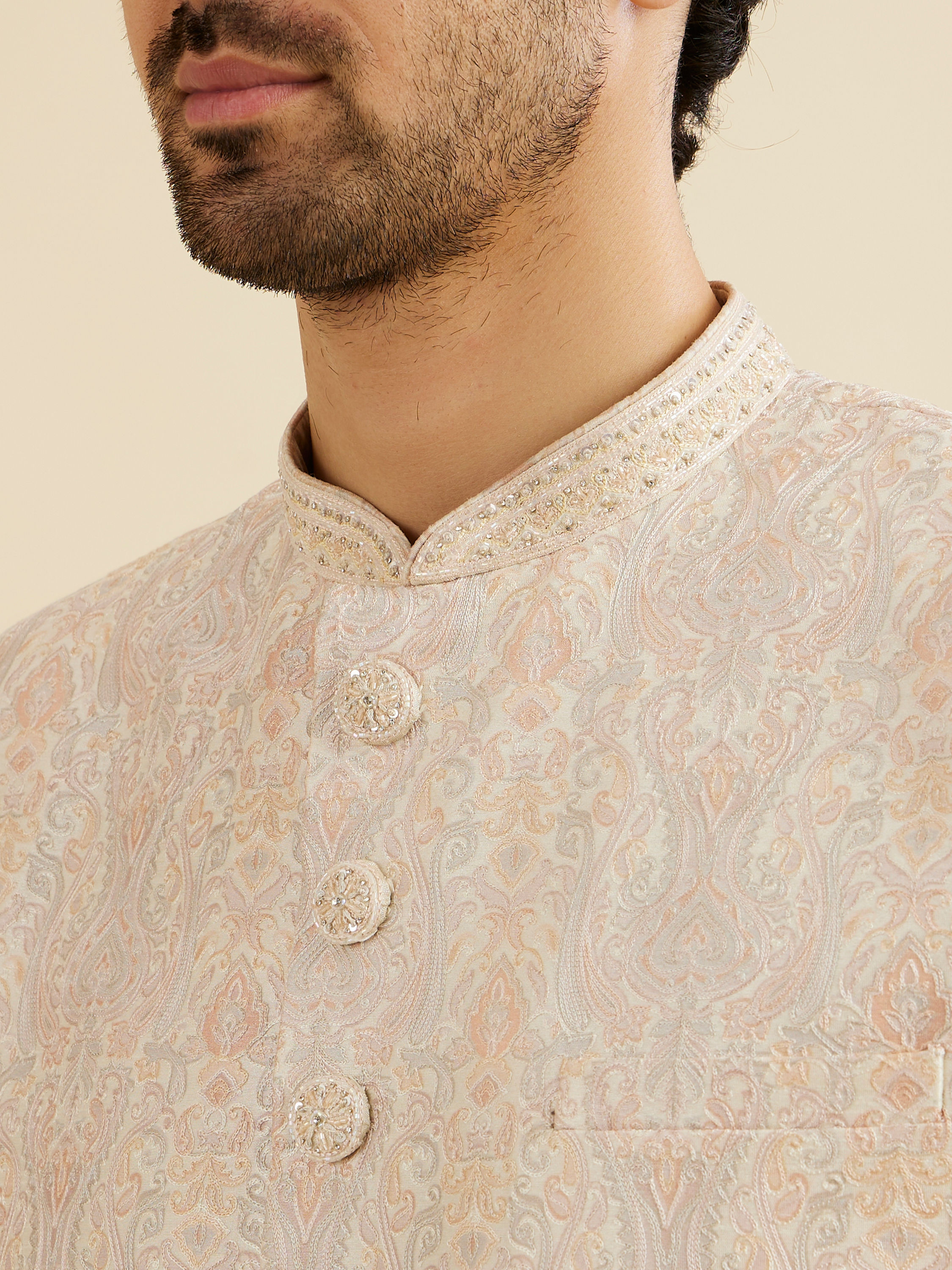 Manyavar Men Peach Radiance Sherwani