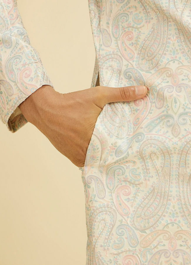 Manyavar Men Pista Green Elegance Sherwani