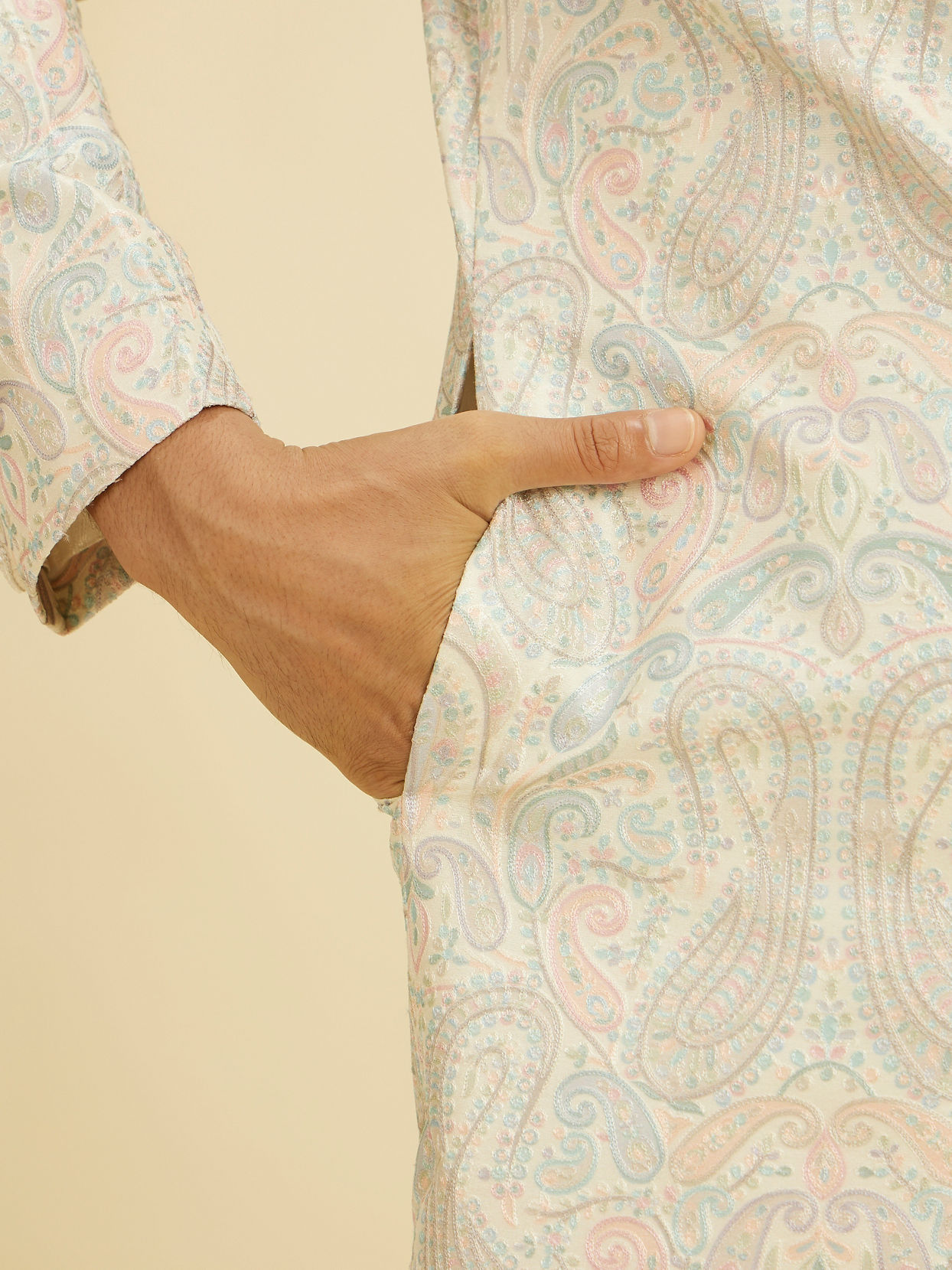 Manyavar Men Pista Green Elegance Sherwani