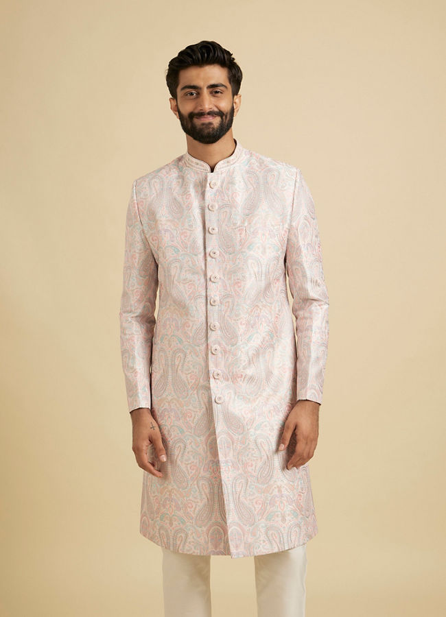 Manyavar Men Majestic Pink Sherwani image number 0