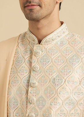 Manyavar Men Peach Extravaganza Sherwani