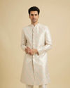 Cream Pearl Embellished Sherwani