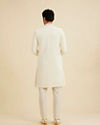 Manyavar Men Cream White Floral Buta Patterned Sherwani Set with Sequin Work