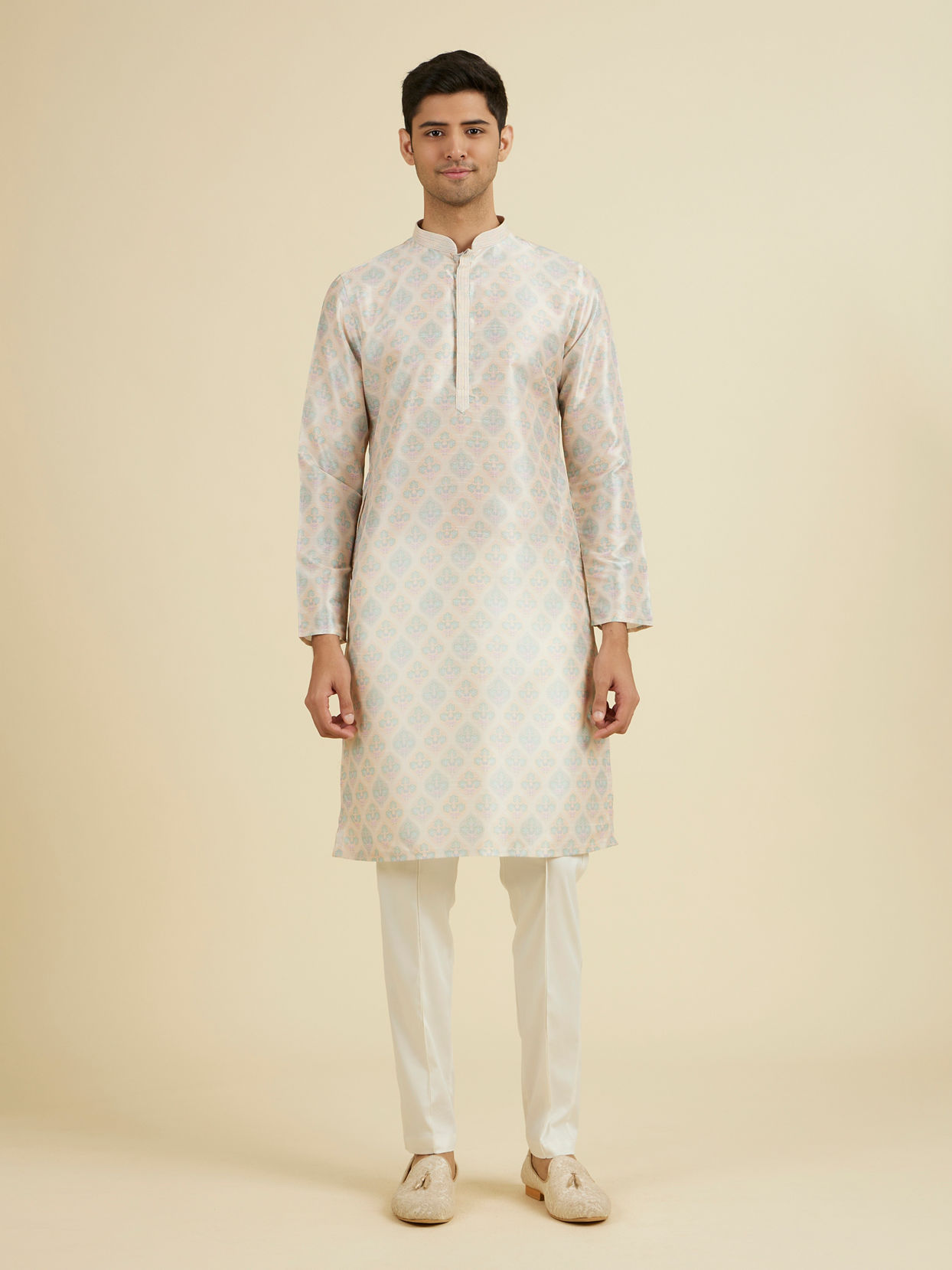 Manyavar Men Peach Majesty Sherwani Set