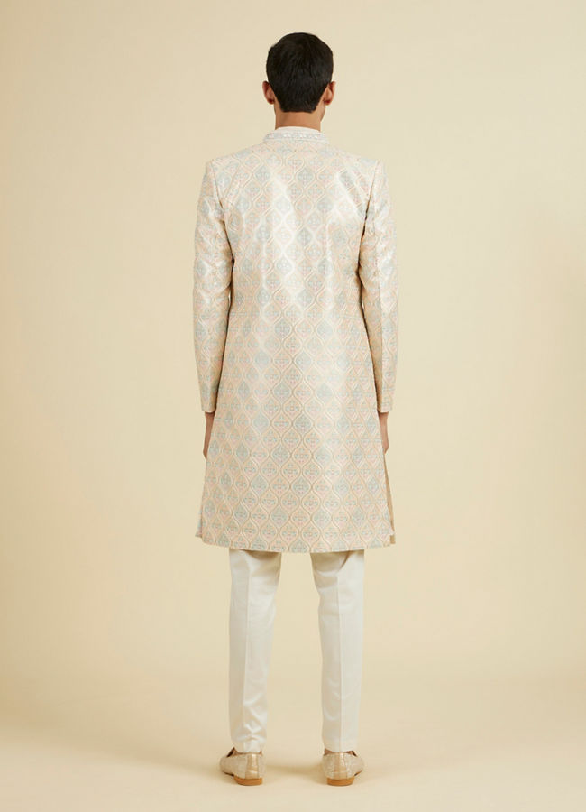 Manyavar Men Peach Majesty Sherwani Set