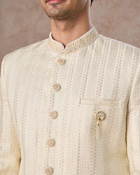 Manyavar Men Cream Colored Sherwani