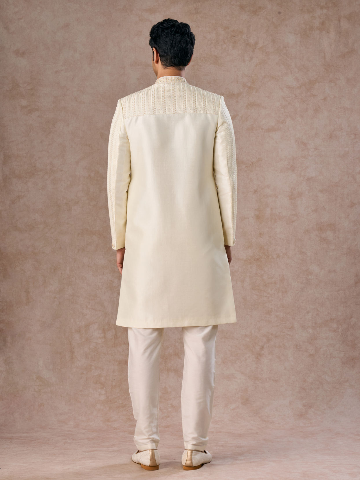 Manyavar Men Cream Colored Sherwani