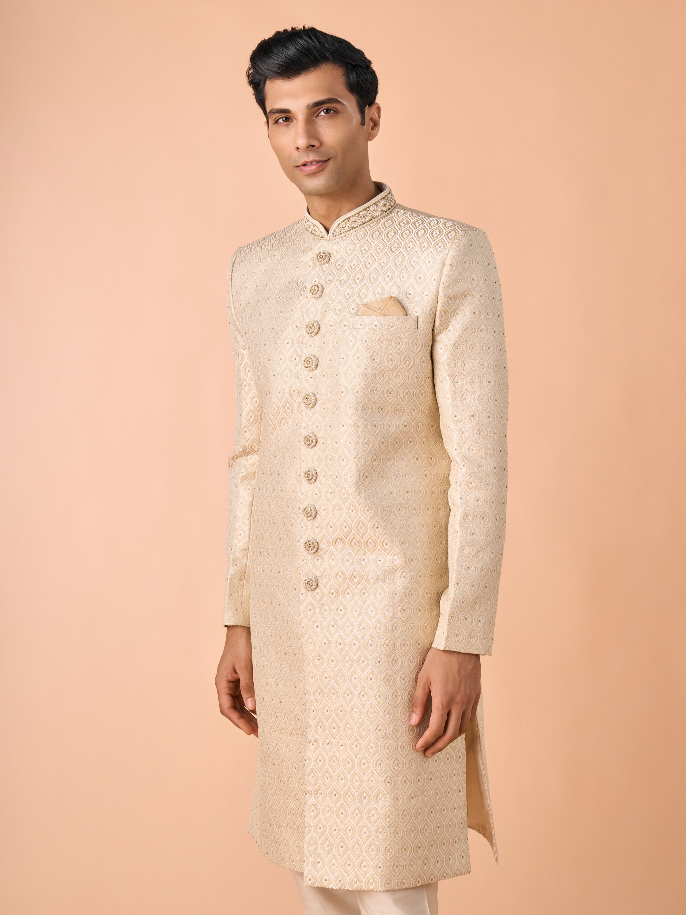 Manyavar Men Regal Beige Sherwani