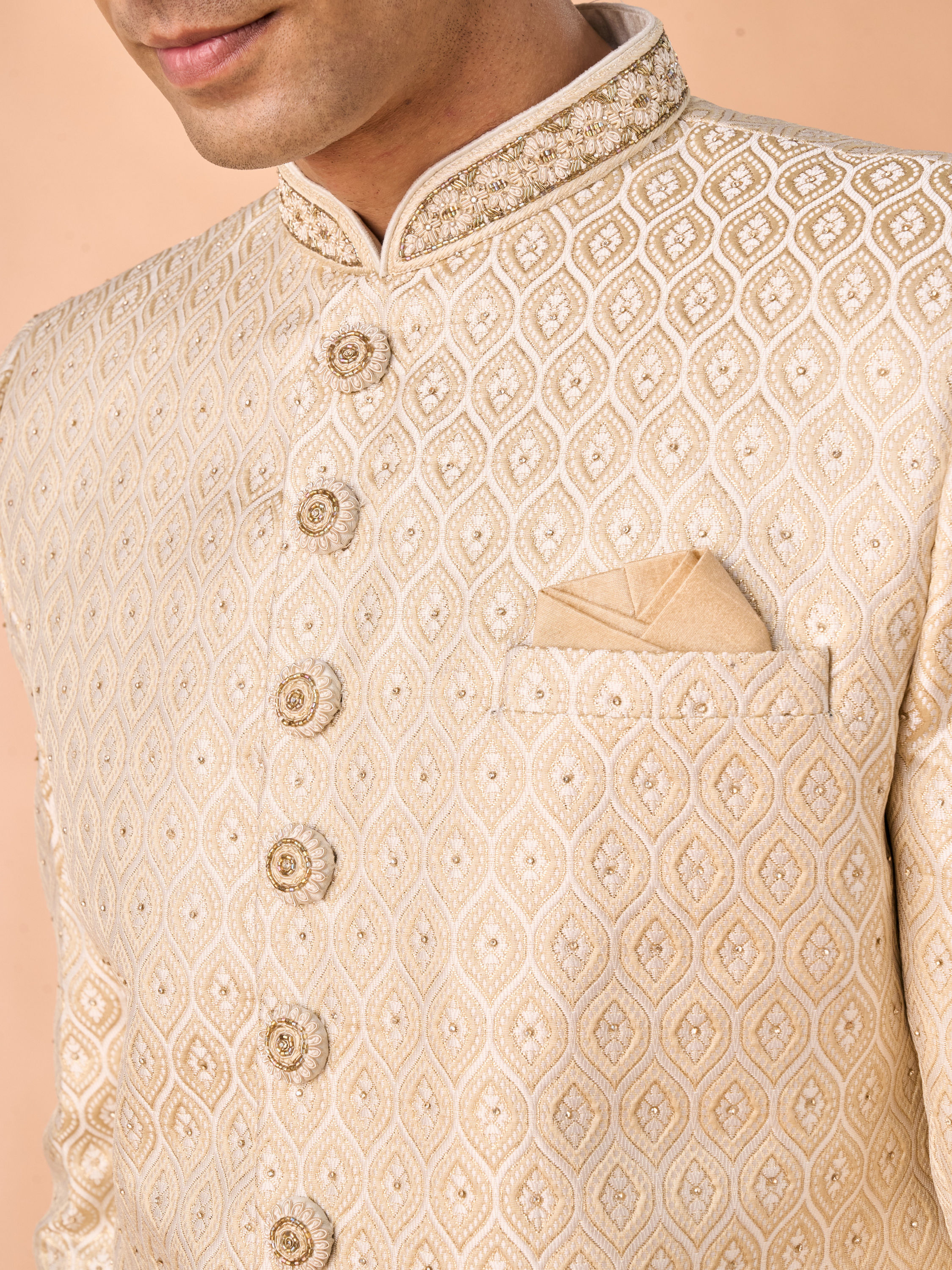 Manyavar Men Regal Beige Sherwani