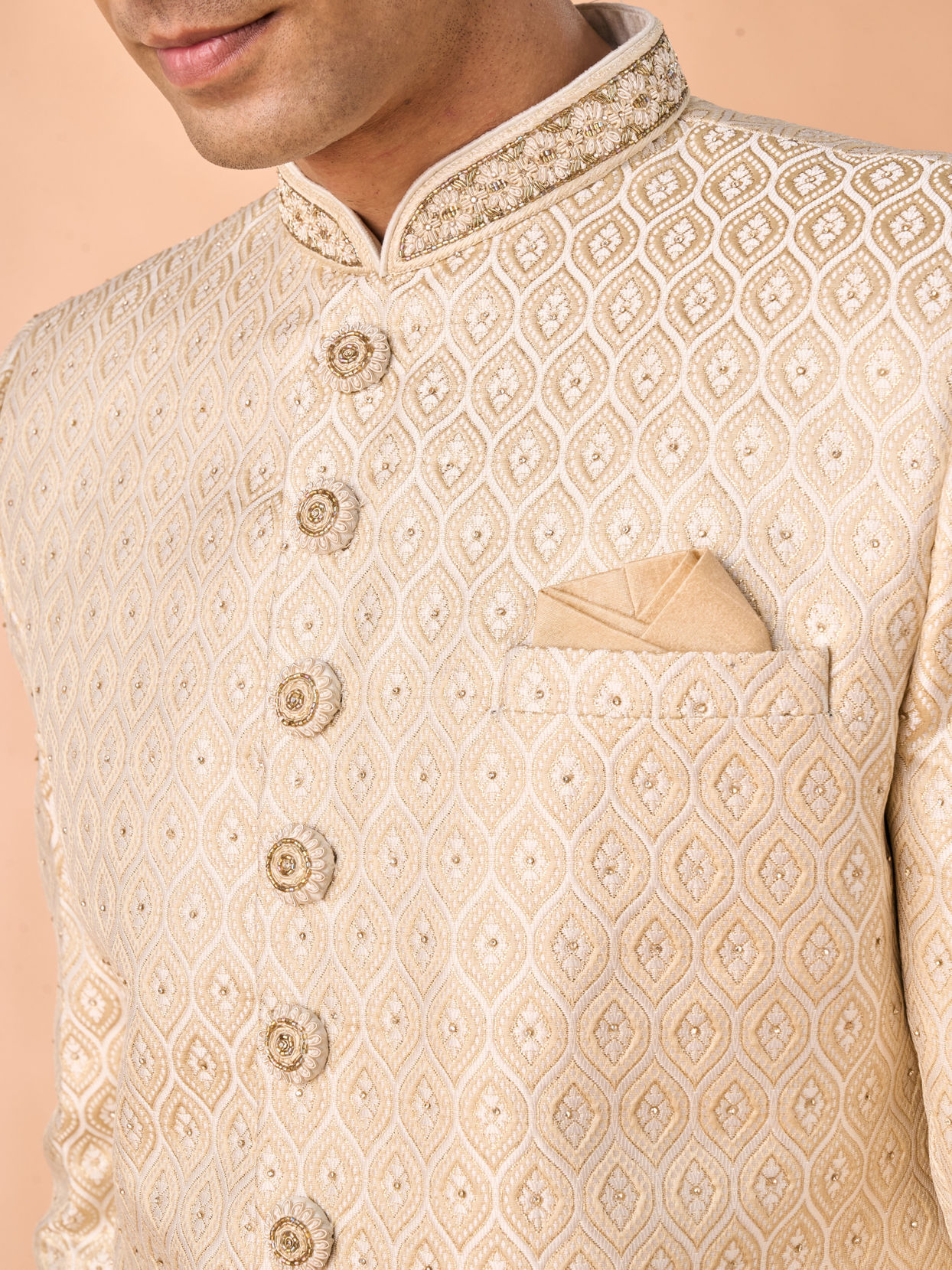 Manyavar Men Regal Beige Sherwani
