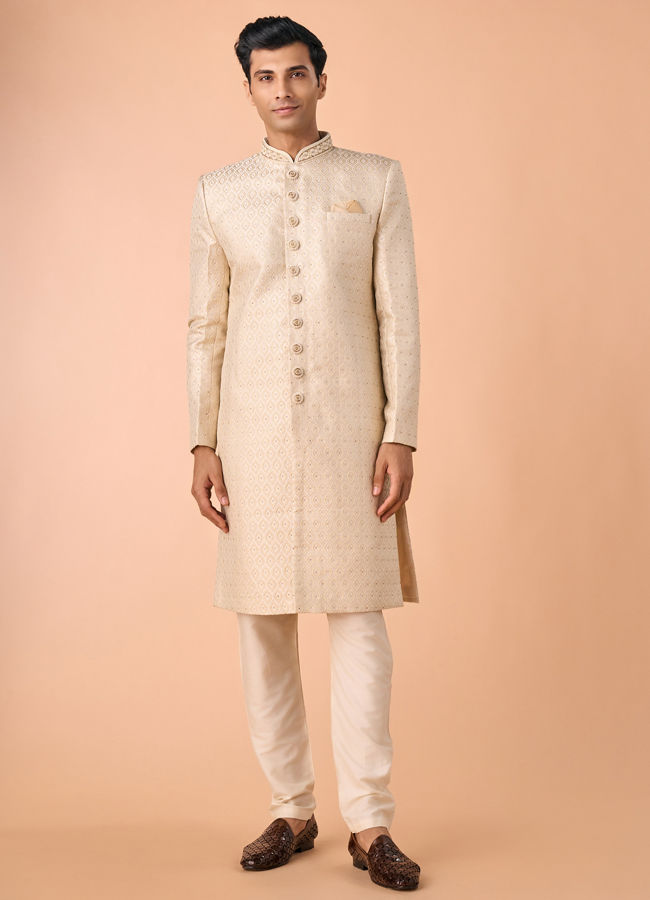 Manyavar Men Regal Beige Sherwani