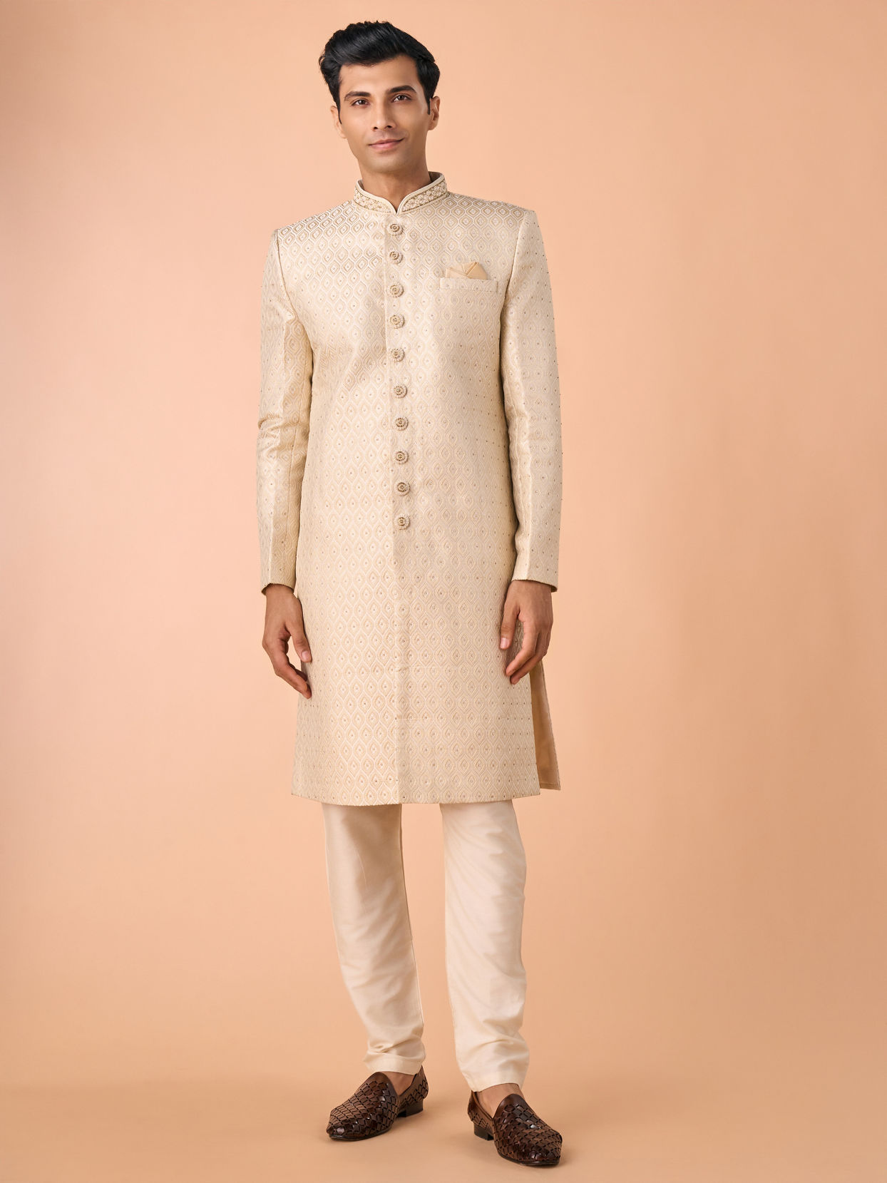 Manyavar Men Regal Beige Sherwani