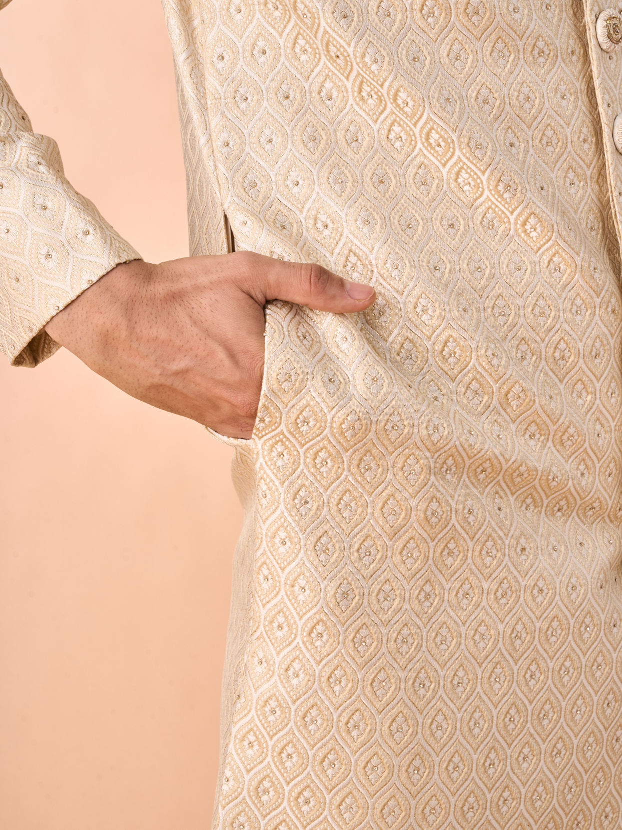 Manyavar Men Regal Beige Sherwani