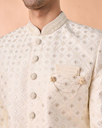 Manyavar Men Warm White Illicit Elegance Sherwani