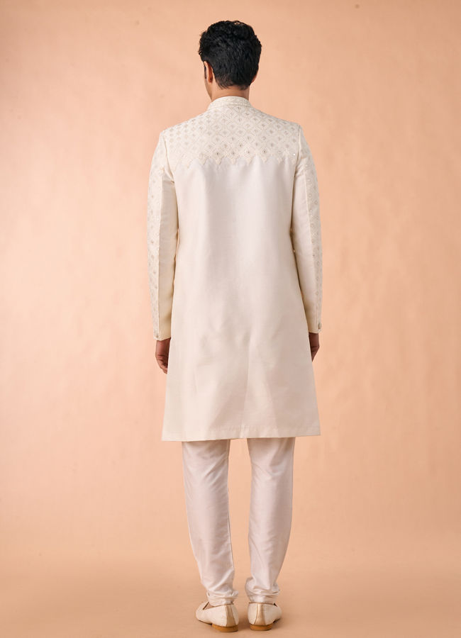 Manyavar Men Warm White Illicit Elegance Sherwani