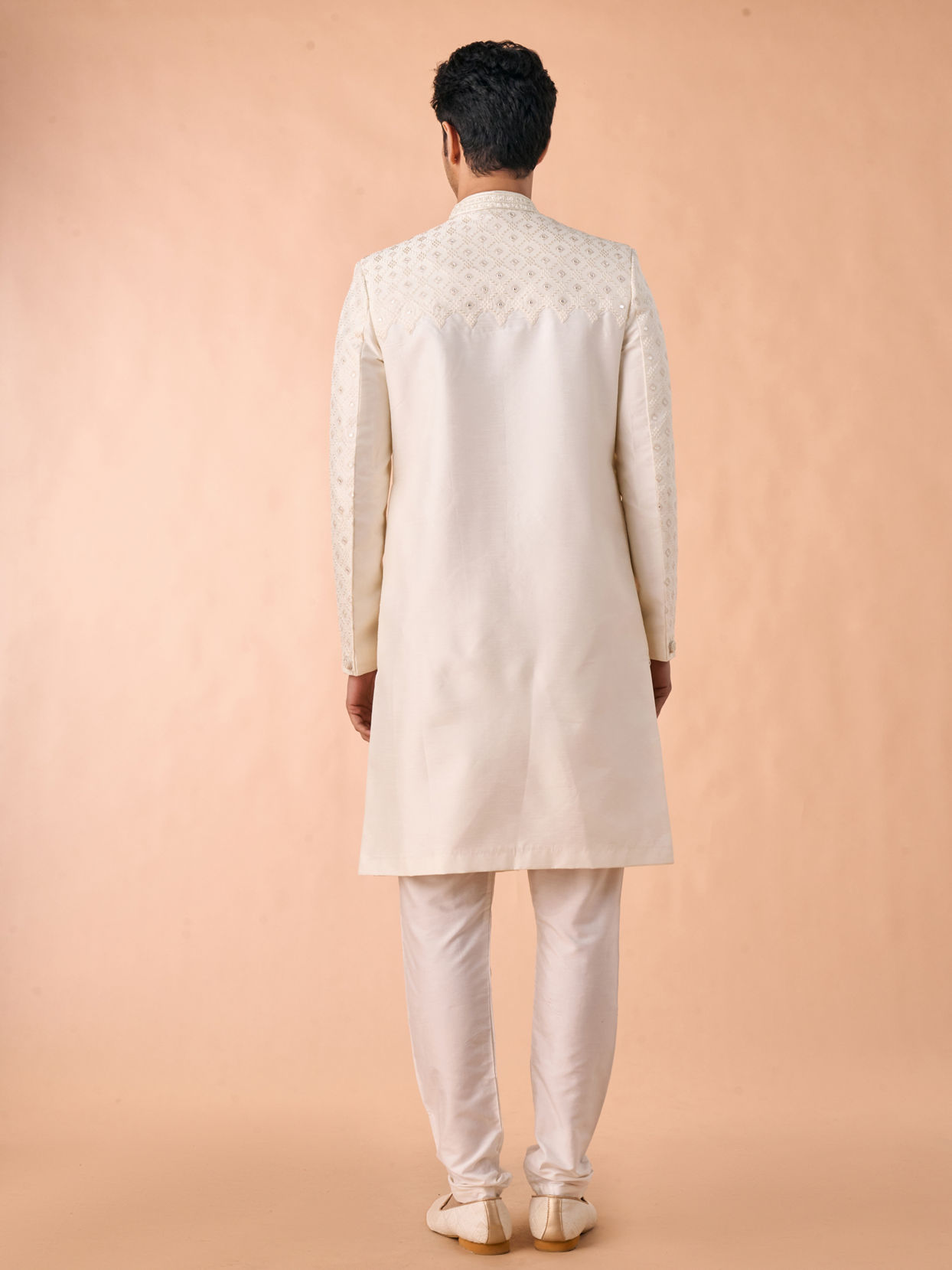 Manyavar Men Warm White Illicit Elegance Sherwani