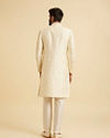 Manyavar Men Cream Art Silk Sherwani